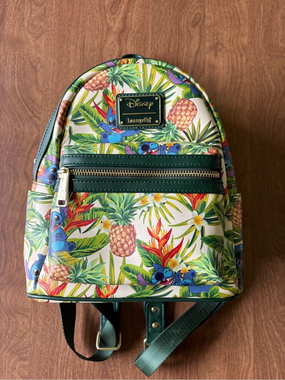 Loungefly Tropical Pineapple Stitch Mini Backpack in Cream & Green
